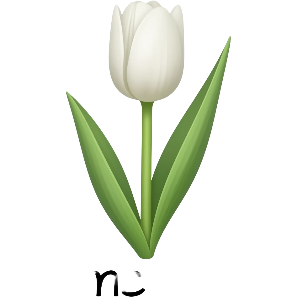 white tulip with text under saying semester 1 emoji