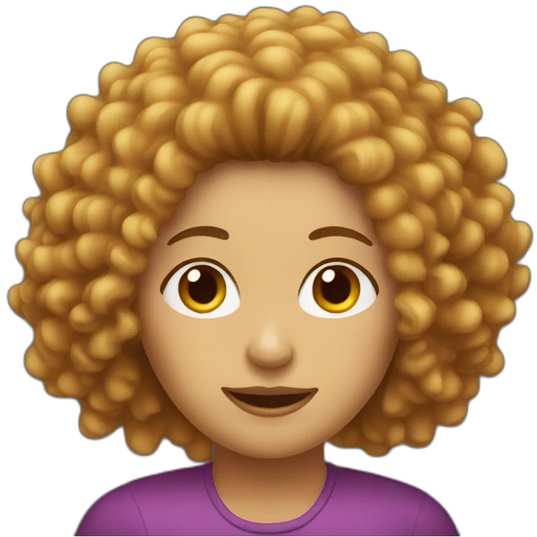 frizzy hair woman emoji