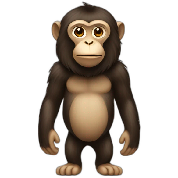 Monkey with long dark hair emoji