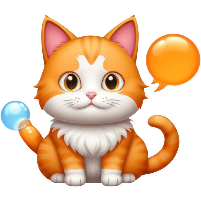 make me a cartoon cat, with some kind of sign or something with W Bubble on it emoji