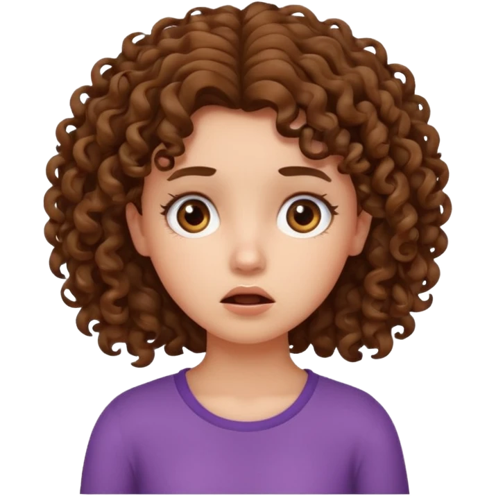 Girl with curly hair who is confused emoji