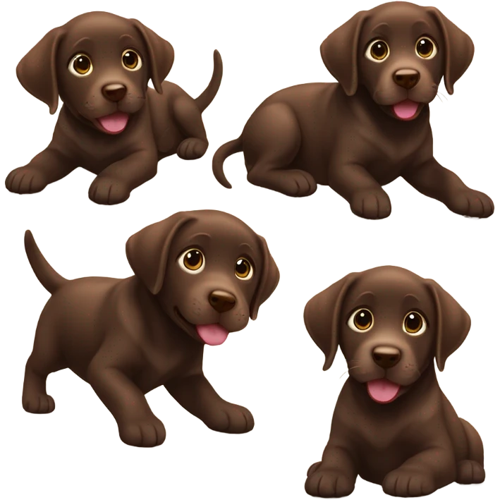 chocolate lab puppy litter  emoji