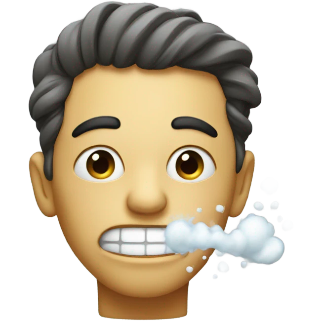 face blowing out air emoji