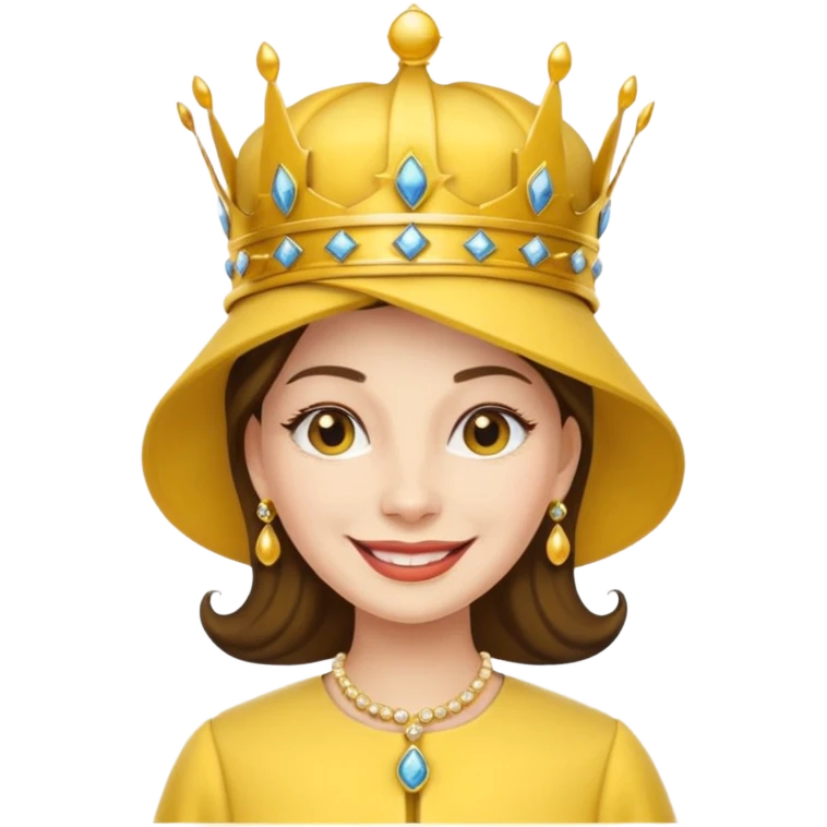 royal queen with yellow hat emoji