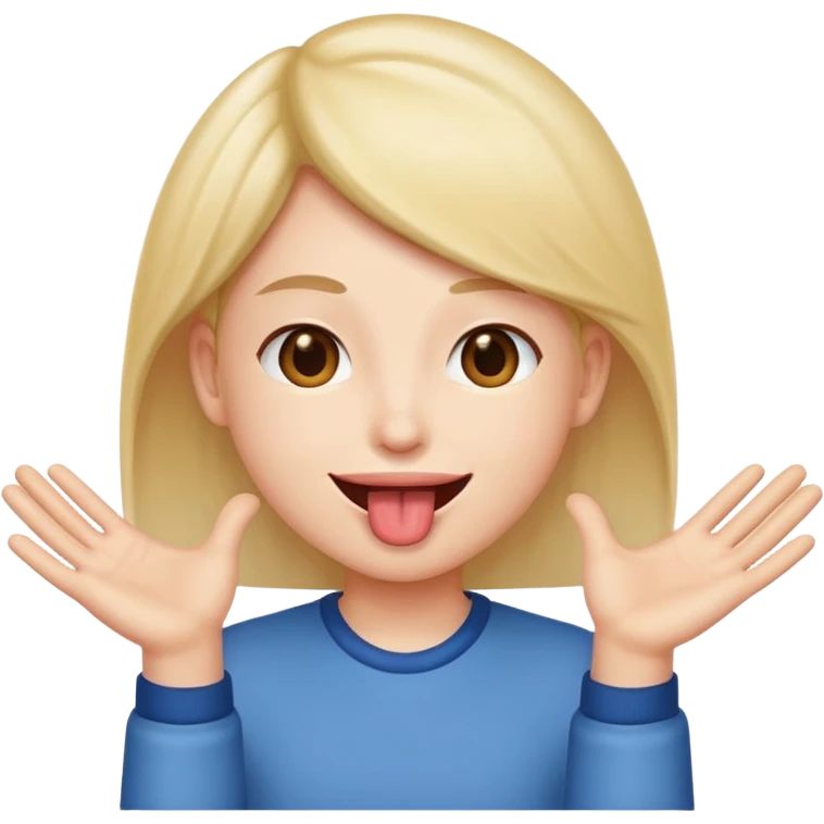 tongue out with hands to the sides  emoji