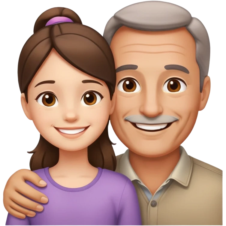 Una bambina con suo padre  emoji