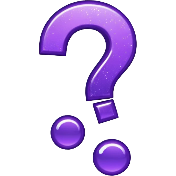 glitter purple question point emoji
