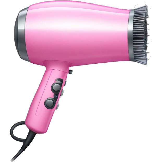 Pink hair dryer emoji