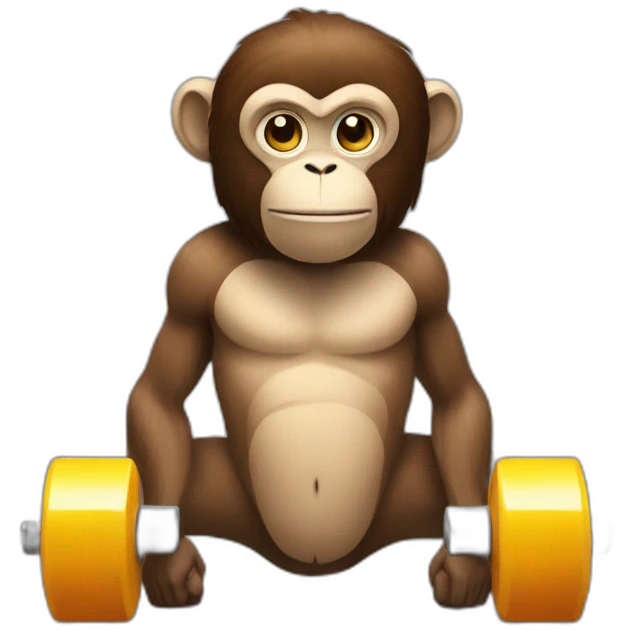 Dumbbells + A monkey emoji