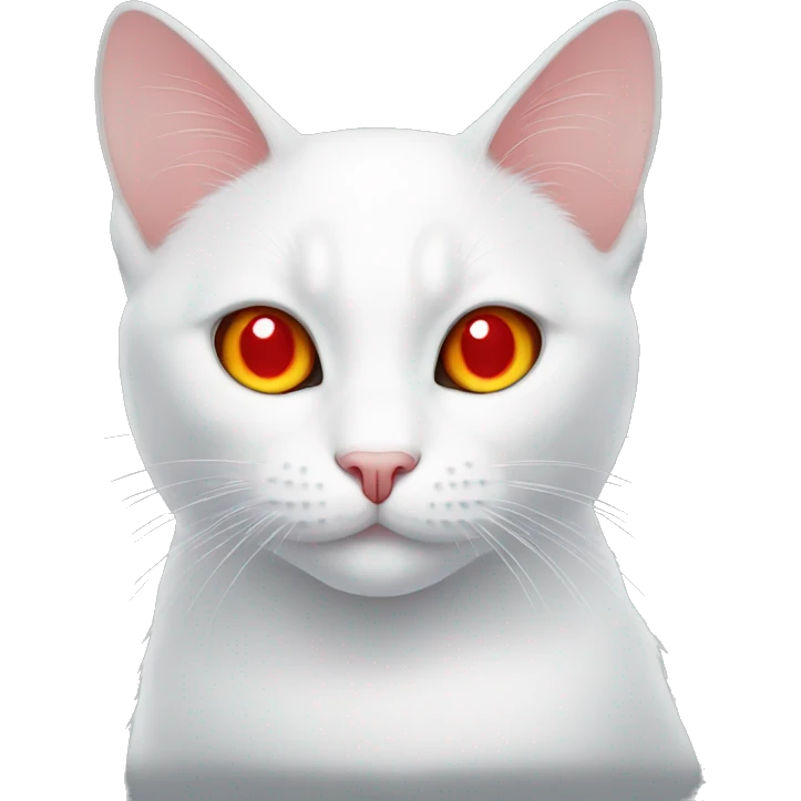 White cat with red eyes emoji
