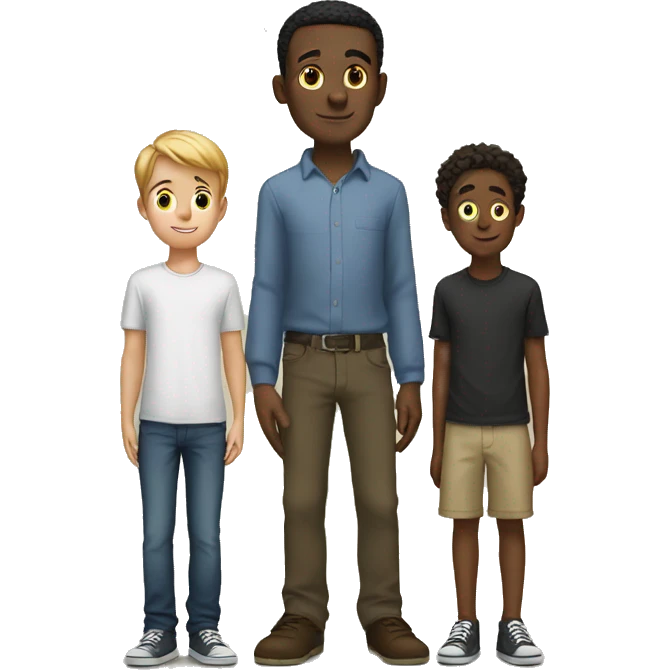 Tall boy standing next to a short boy  emoji