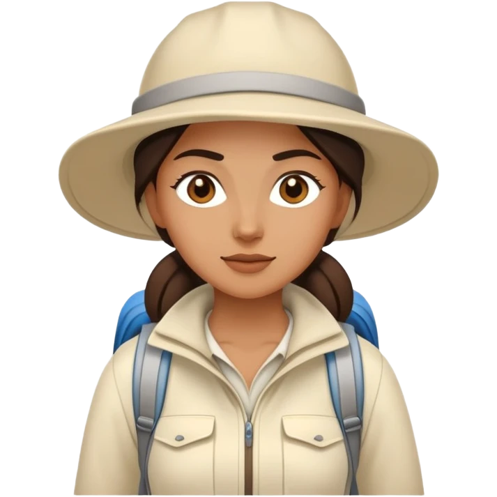 hiking woman cream clothes emoji