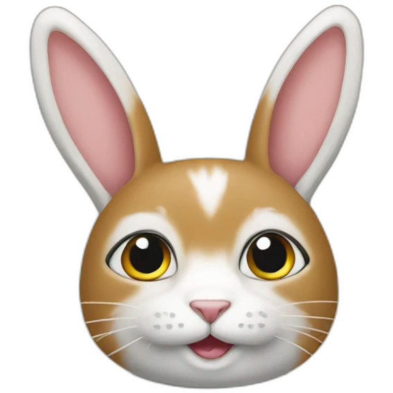 Chat sur lapin emoji