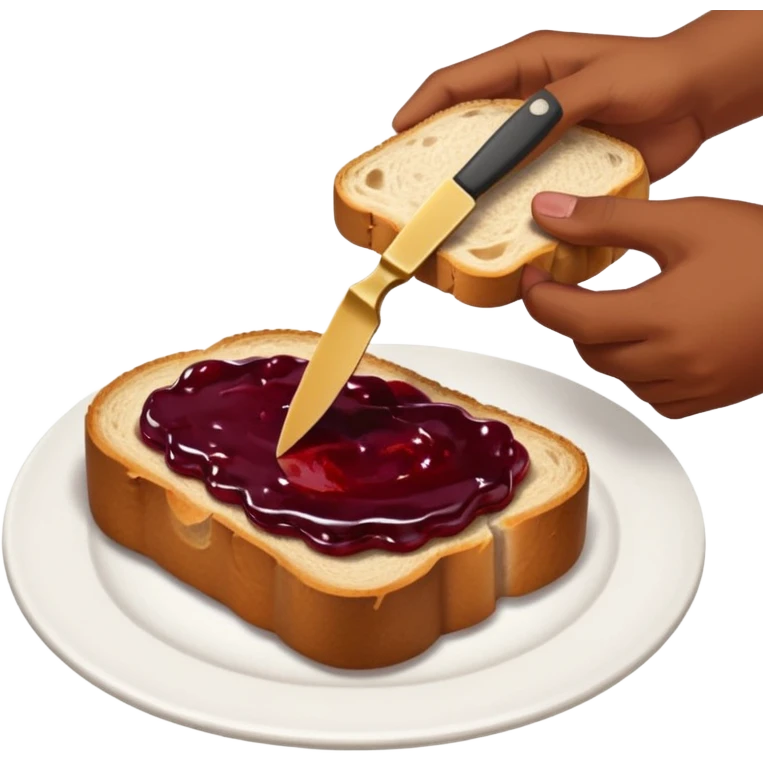 나이프로 식빵에 잼 바르기 emoji