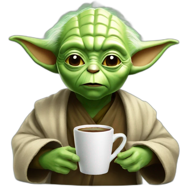 Yoda drink cofee emoji