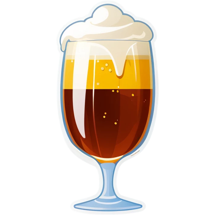 Bière dans un verre qui coule avec mousse  emoji
