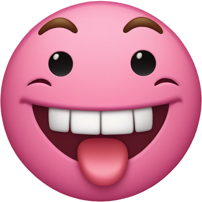 Smile face blushing with tounge out emoji