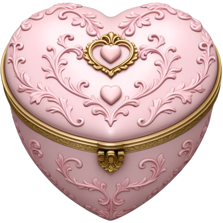 Pale pink Rococo heart box emoji