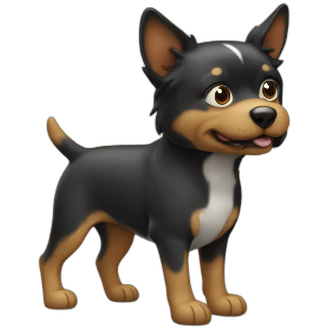 Chat sur le dos d'un chien emoji