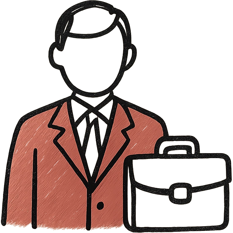 A businessman in a crimson suit with a briefcase emoji