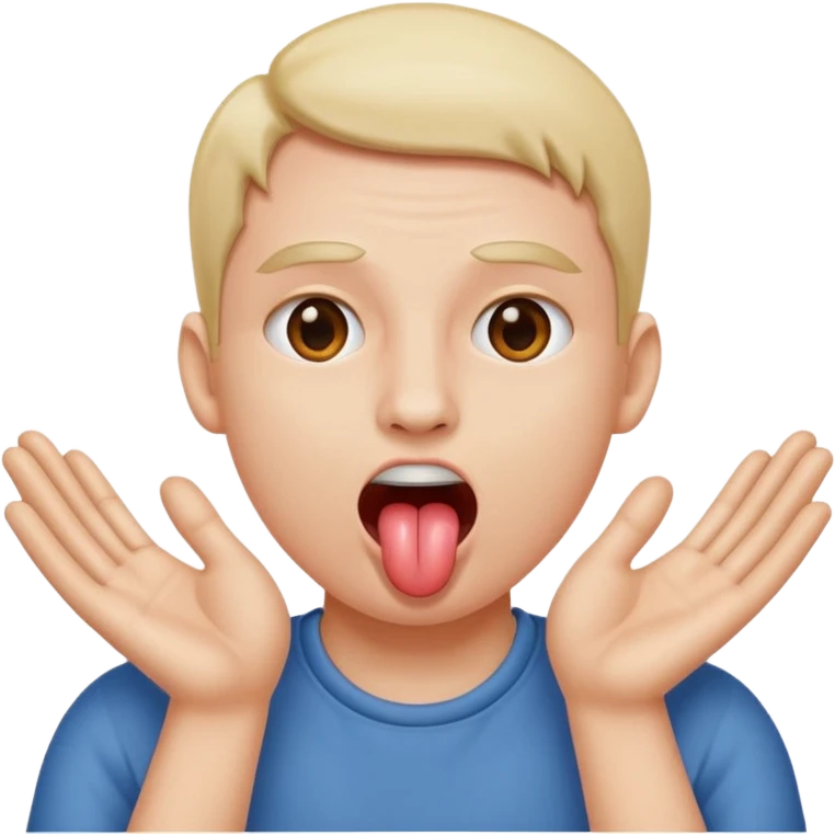face with tongue sticking out in two hands, pushing out the sides emoji