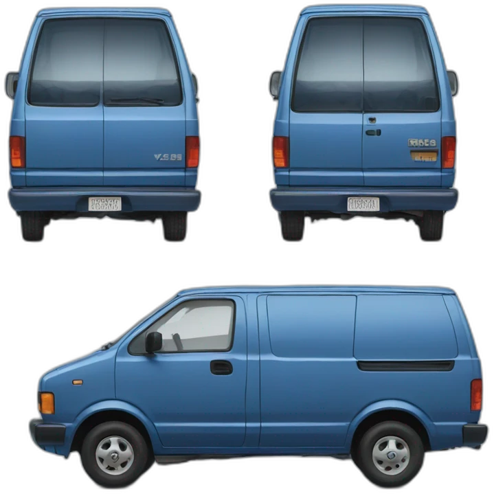 NISSAN BLUE 1986 VAN VAN STANZA emoji