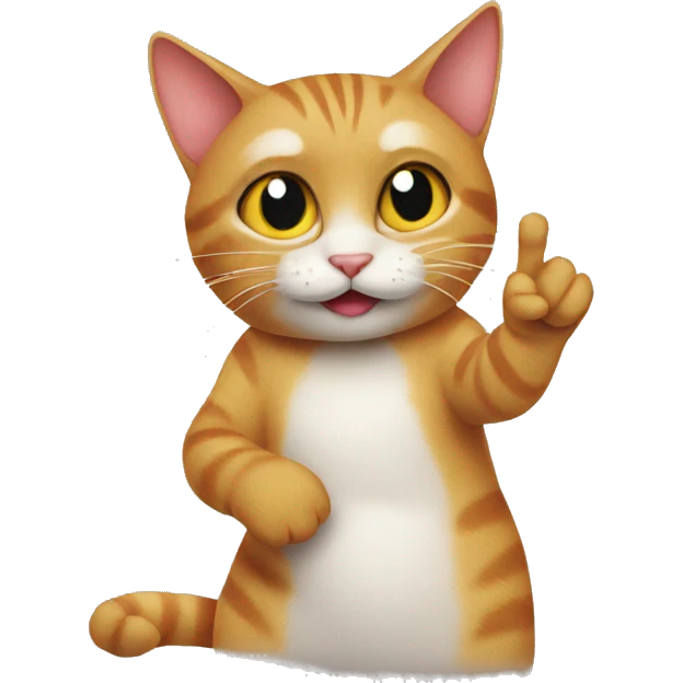 Cat flipping the bird emoji