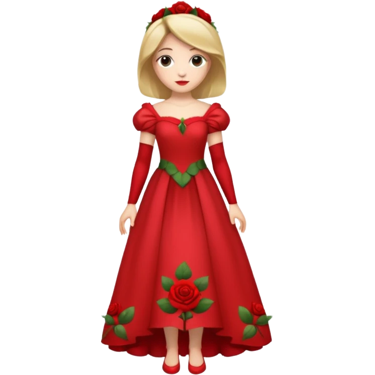 princess in a red rose dress full body emoji