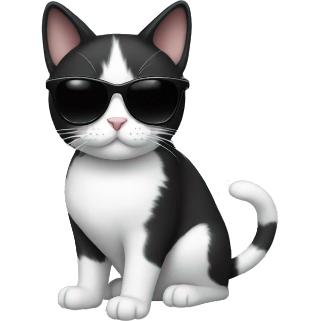 Black and white Cat with sunglasses emoji
