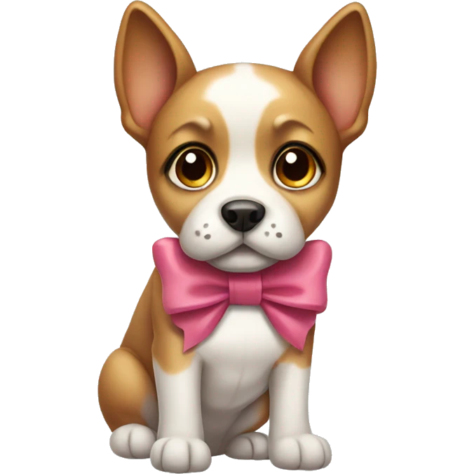 cute dog with bow  emoji