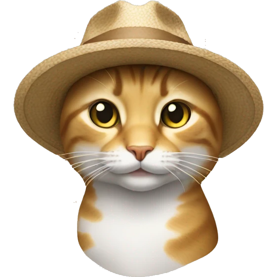 Un chat avec un chapeau emoji