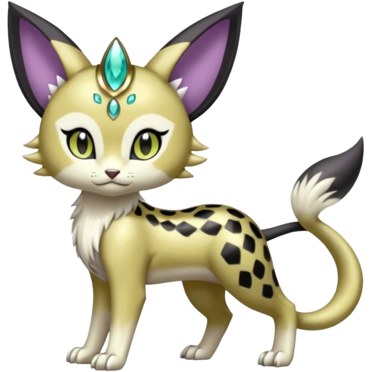 Shiny Elegant Pretty Beautiful Divine Furry Realistic  Meloetta-Noibat-Gatomon-Liepard-Pokémon-Digimon-Fakémon-fusion-hybrid-creature emoji