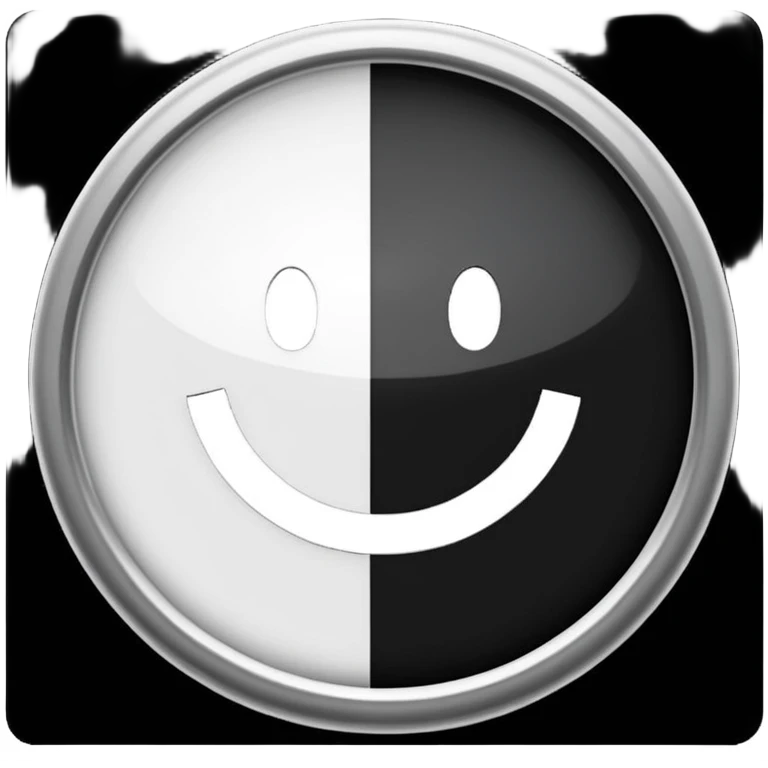 Círculo totalmente negro, adentro del círculo un símbolo de encendido y apagado en color blanco emoji