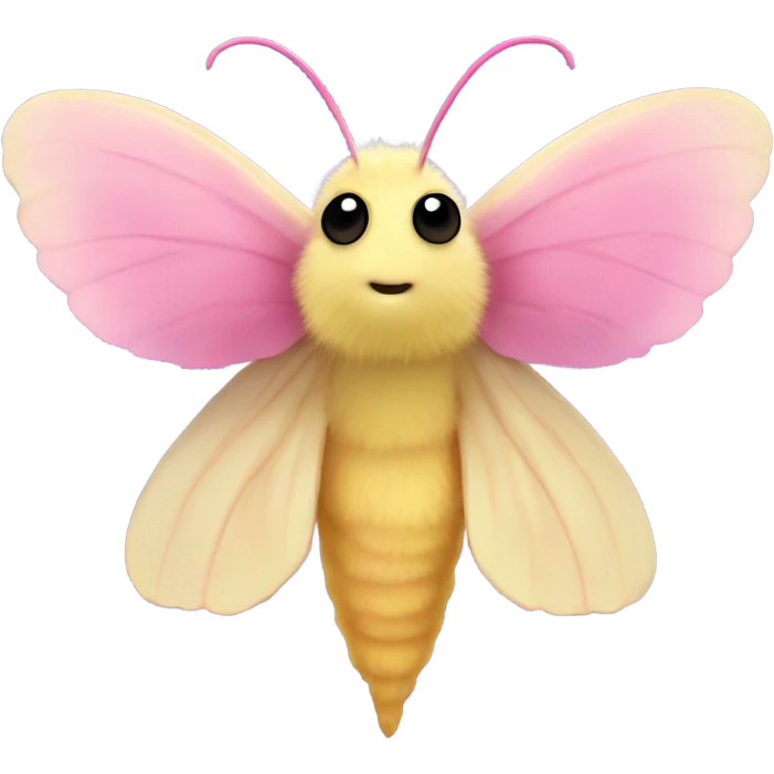 Fluffy cute Rosy maple moth emoji