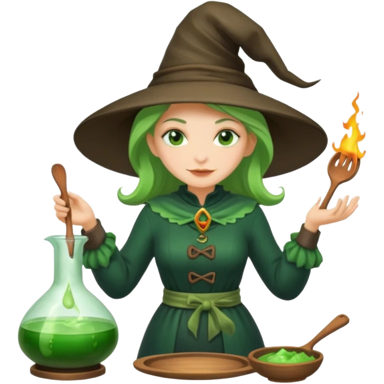 green witch cooking potion emoji