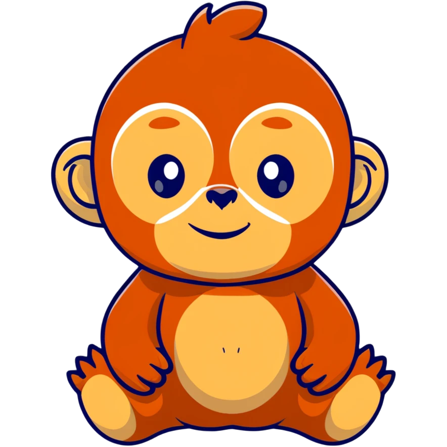 baby orangutan with big eyes emoji