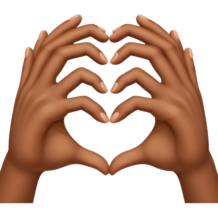 two brown hands forming a heart emoji