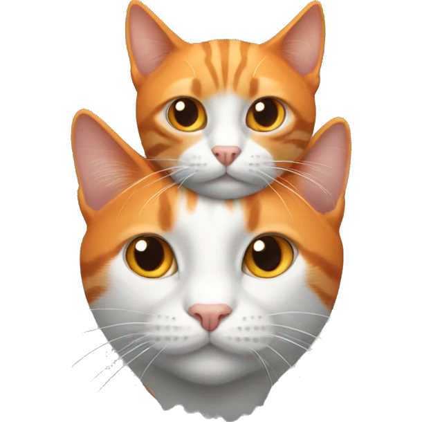 orange cat with grey cat emoji