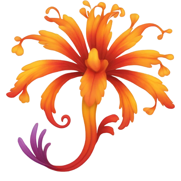 Flower that looks like a phoenix’s tail emoji