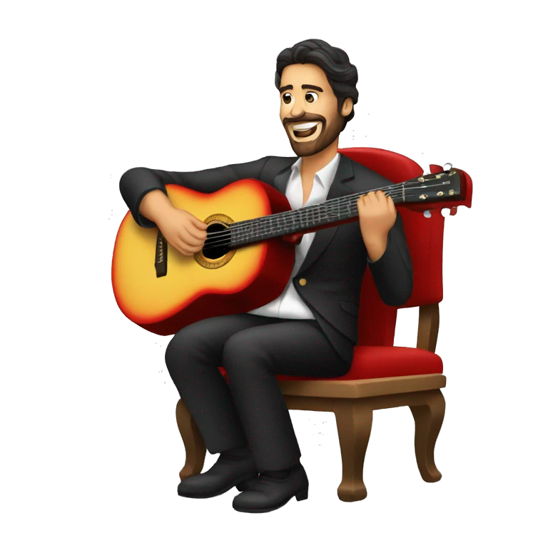 Guitarrista flamenco en una silla emoji
