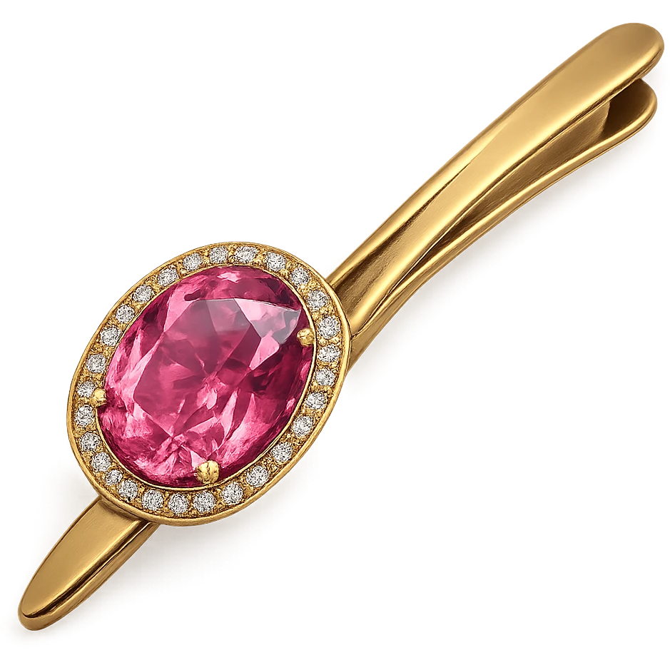 pink gemstone hairpin, glamorous and stylish emoji