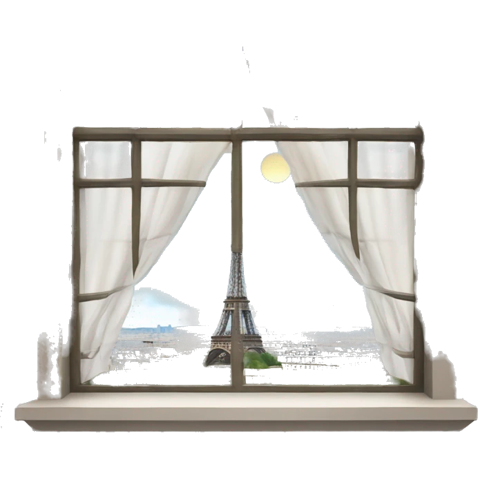 Window with the view at the whole Paris and Eiffel Tower  emoji