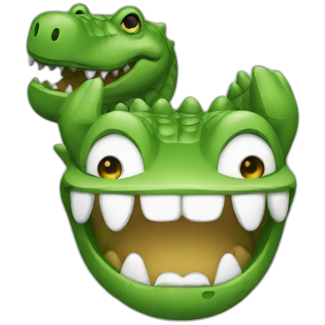 Chat avec un crocodile sur le dos emoji