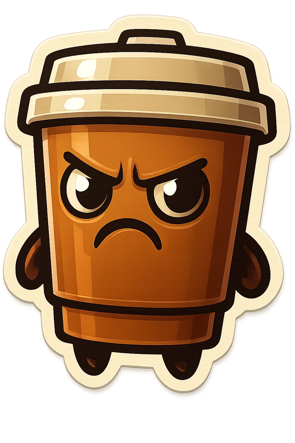 Tall coffee cup, annoyed, disturbed emoji