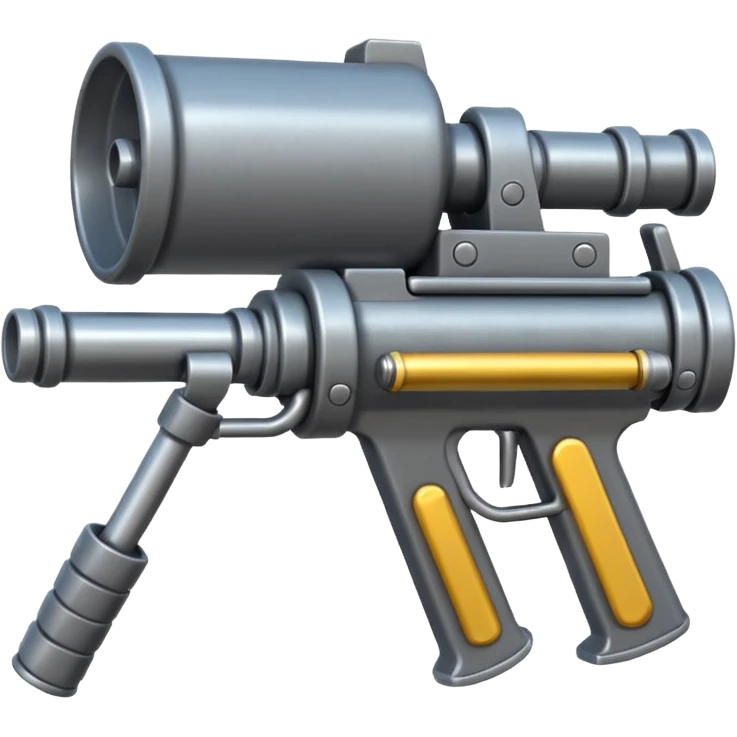 minigun, same direction, color, and shape as reference image, Apple emoji style, do not change orientation, color, or proportions emoji