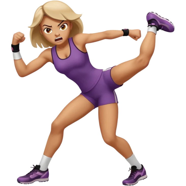 Woman angry kickin emoji