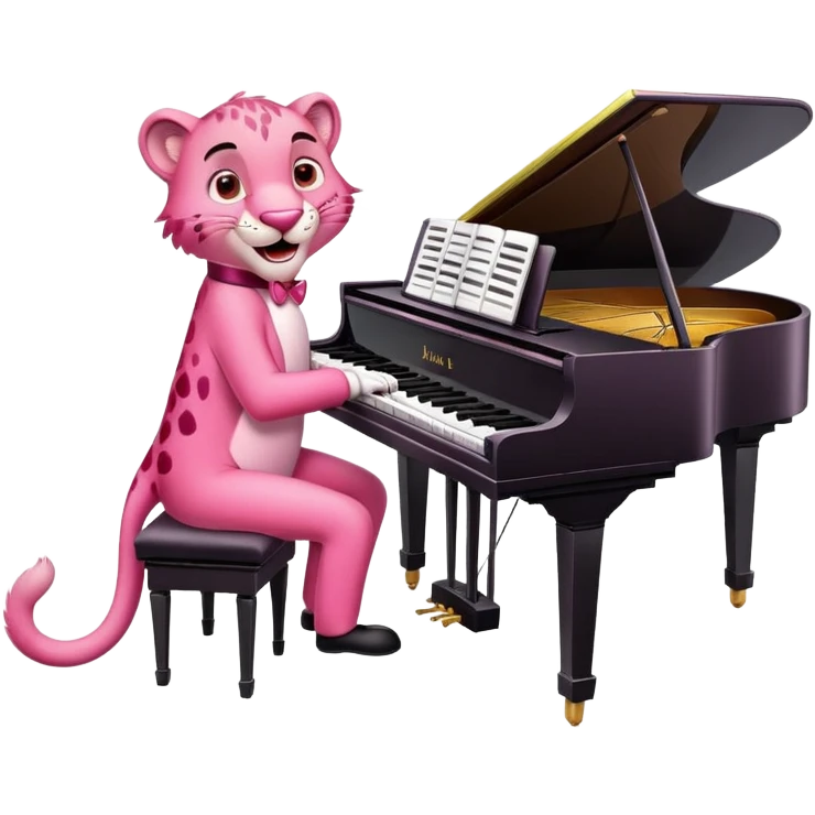 Pink panther playing the piano  emoji
