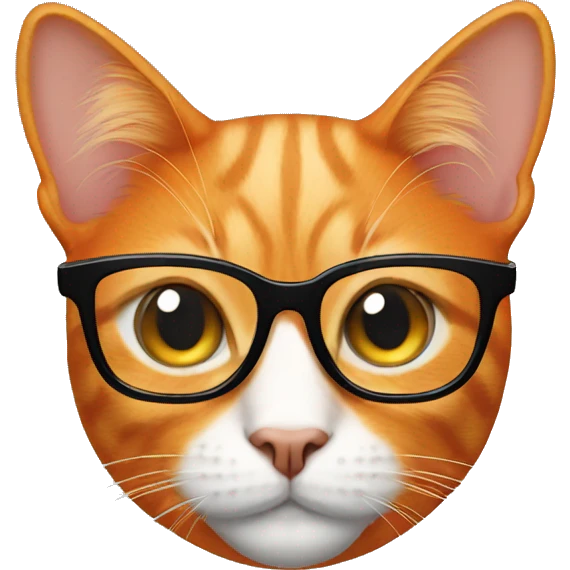 Orange cat wearing glasses  emoji