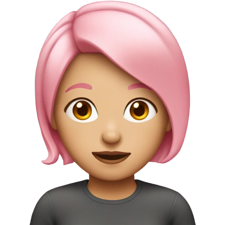 Girl with short pink hair emoji