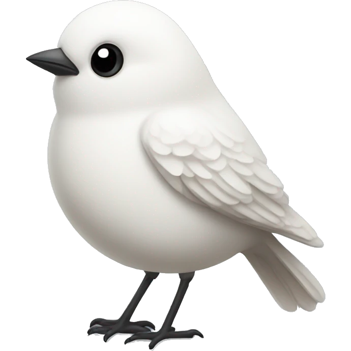 White very round tiny bird emoji